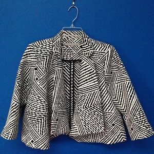 EMIL RUTENBERG Black-White Patterned Jacket Sz 8